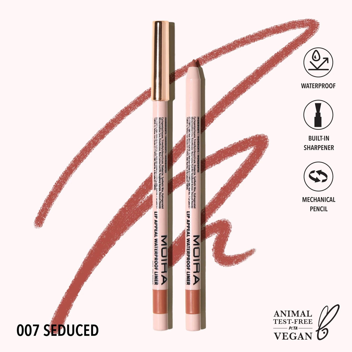 Lip Appeal waterproof liner - Moira Cosmetics - 007 Seduced