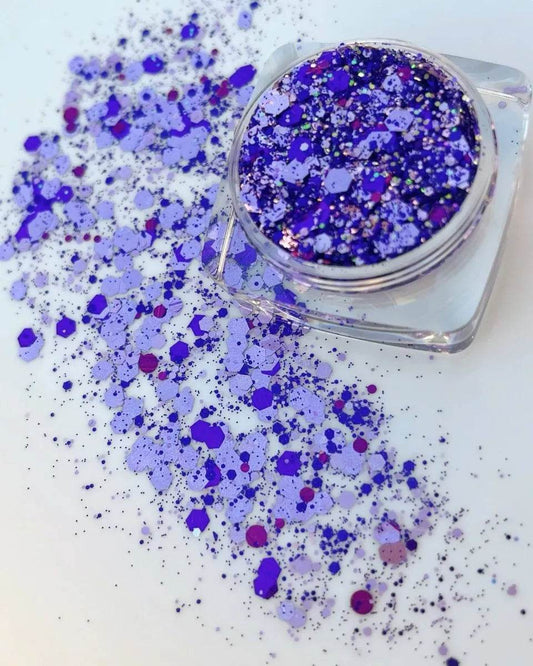 Gel pailleté violet pour le visage et le corps - Glitter